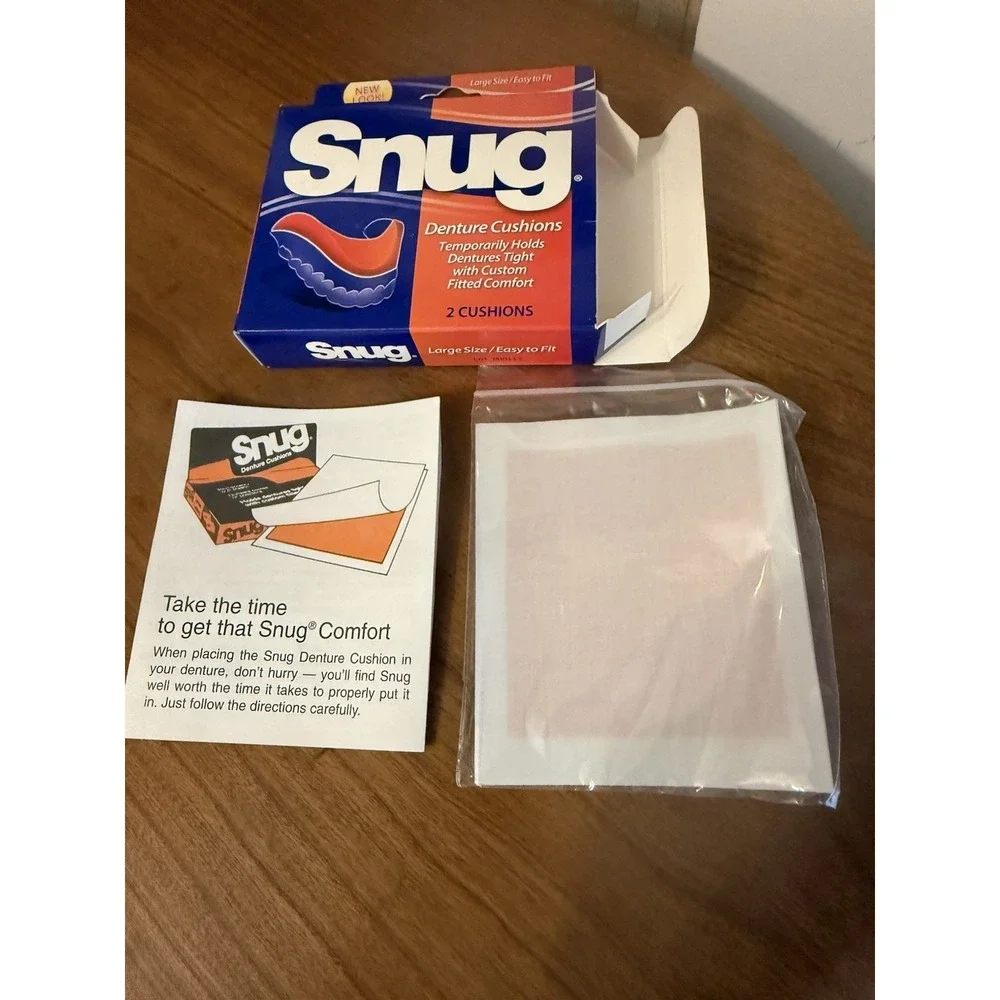 1 Box Snug Denture Cushions Large Size 2 Cushions New Old Stock Discontinued HTF